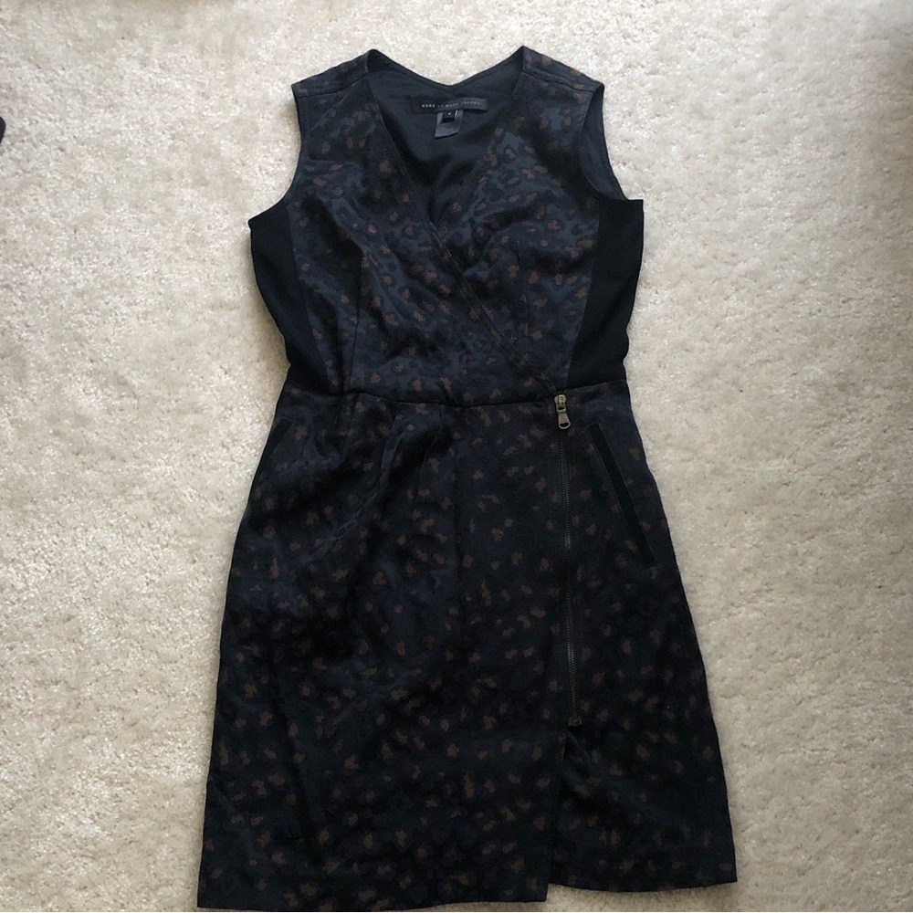 Marc By Marc Jacobs Sasha leopard Black Navy and Brown Mini Dress size 2